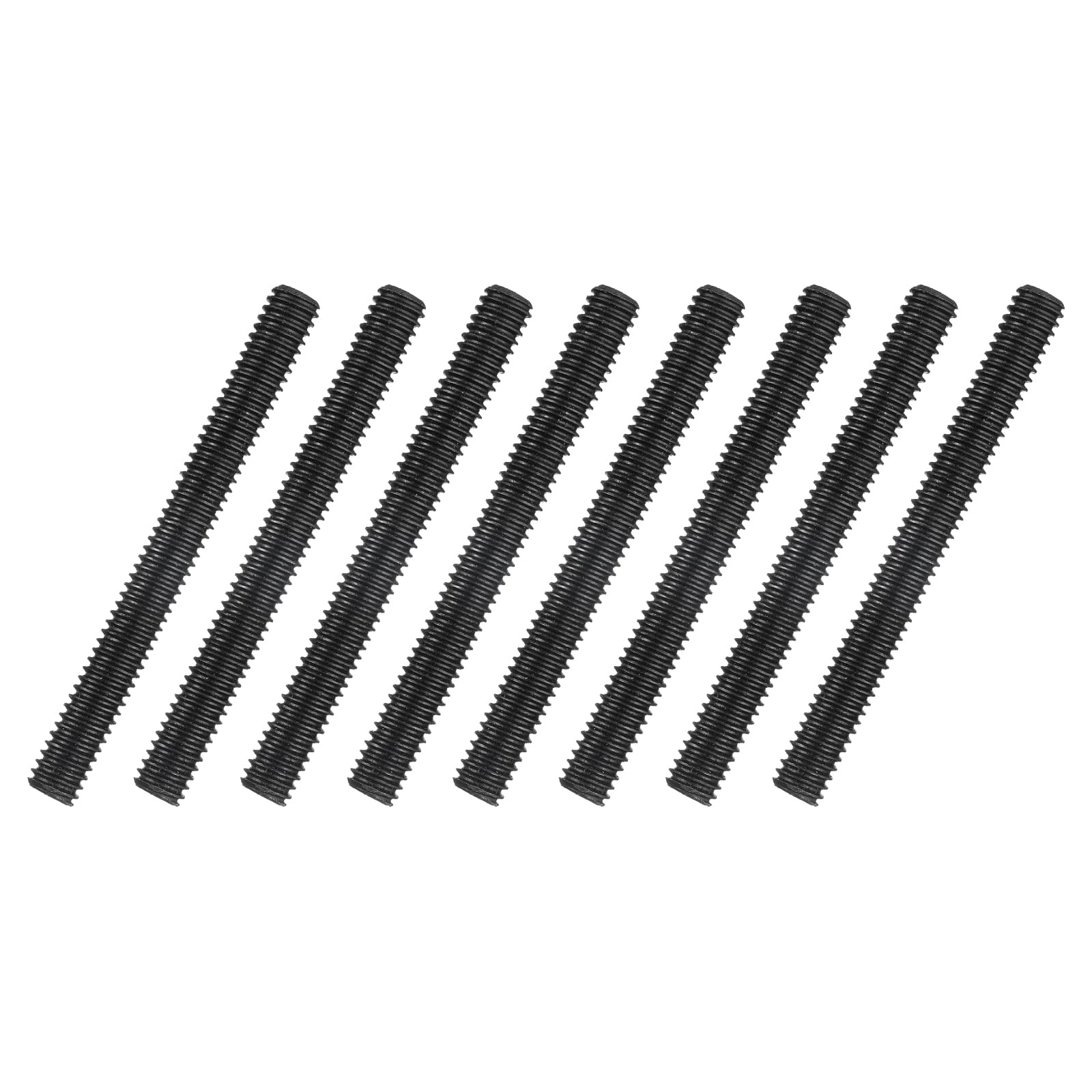 uxcell 8Pcs Fully All Threaded Rod, 5/16" Thread 18 Pitch 3" Length Carbon Steel Long Threaded Screw Threads Black Zinc Fully Studding Rod Bar for
