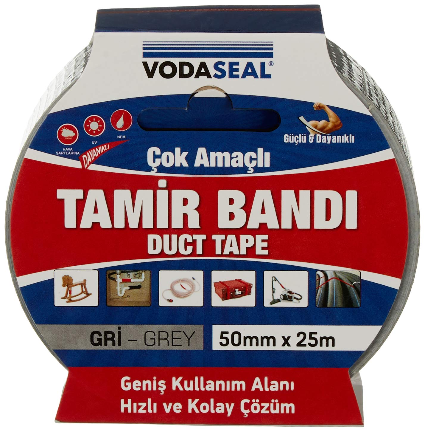 Vodaseal Çok Amaçlı Tamir Bandı Gri, 50mmx25mt