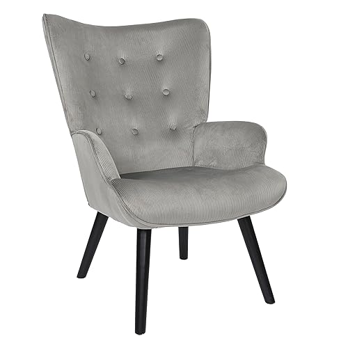 HOME DECO FACTORY, HD0366, Fauteuil de Salon Giulia Gris, Lounge