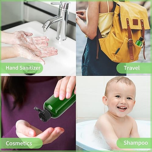 Vista 44 de LISAPACK Botellas de viaje de 3.4 onzas para artículos de tocador, recipientes de plástico de tamaño de viaje para champú acondicionador aprobado