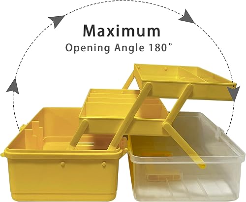 Miniatura 8 de Caja de costura de 13 pulgadas de tres capas, organizadores y almacenamiento de plástico para manualidades, caja organizadora, caja de primeros