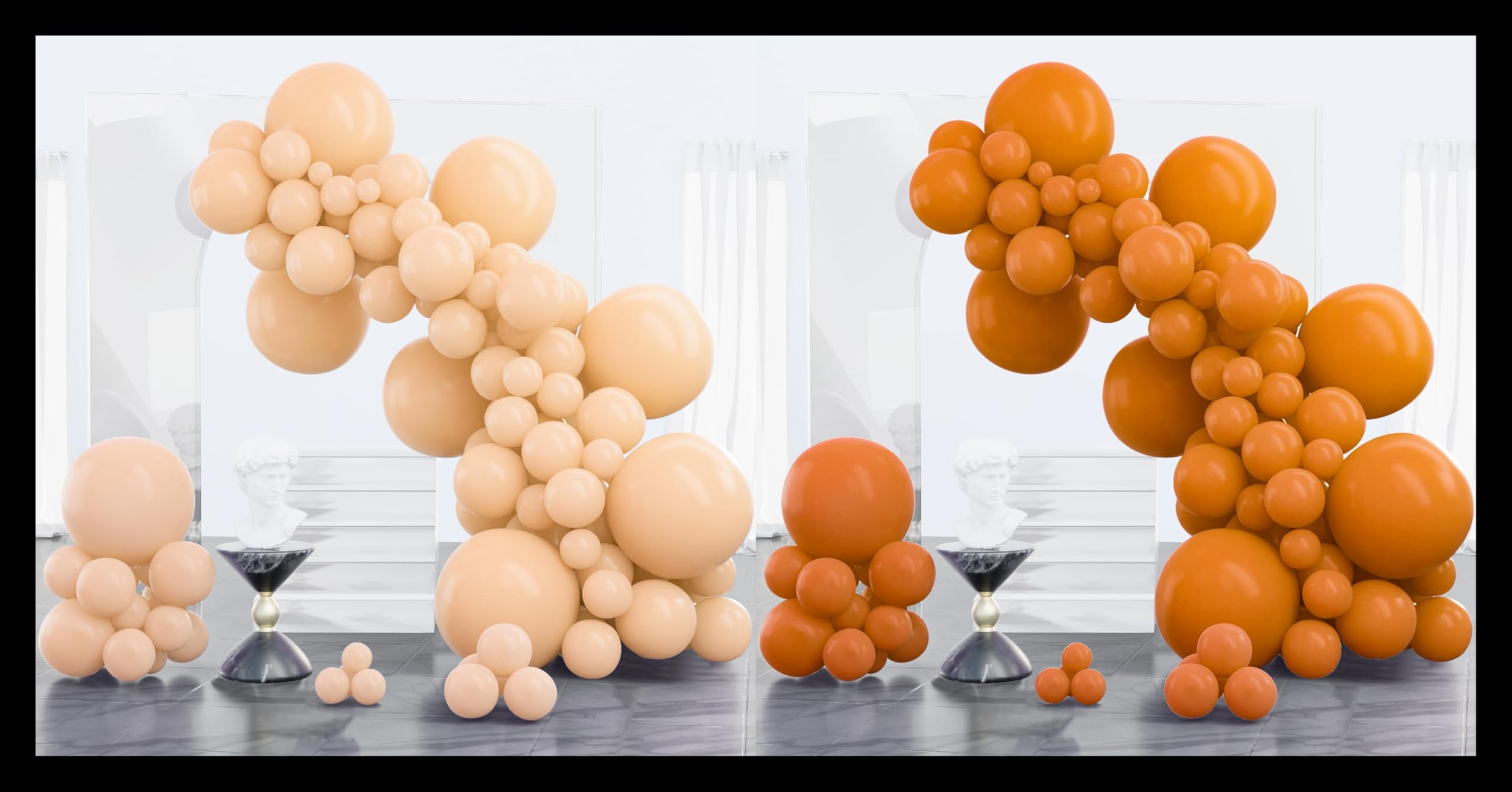 PartyWoo Nude Balloons 100 pcs and PartyWoo Burnt Orange Balloons 100 pcs