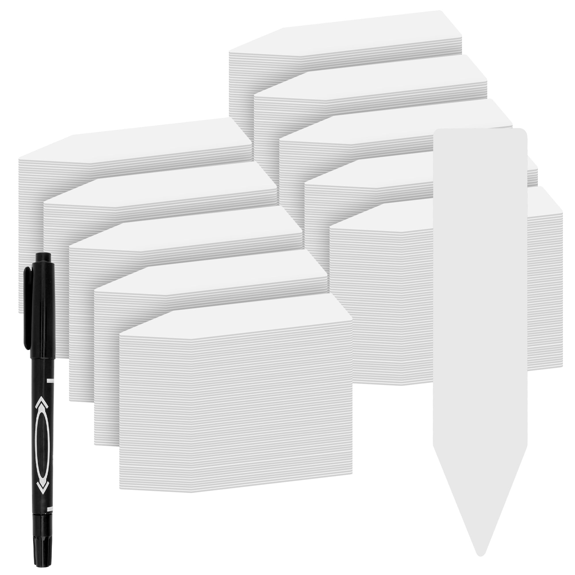 CHEUNGR 1000PCS White Plastic Plant Labels, 5x1cm PVC Waterproof Plant Name Tags, Reusable Garden Plant Tags for Seedling, Flower, Vegetable, Herb Garden Marking