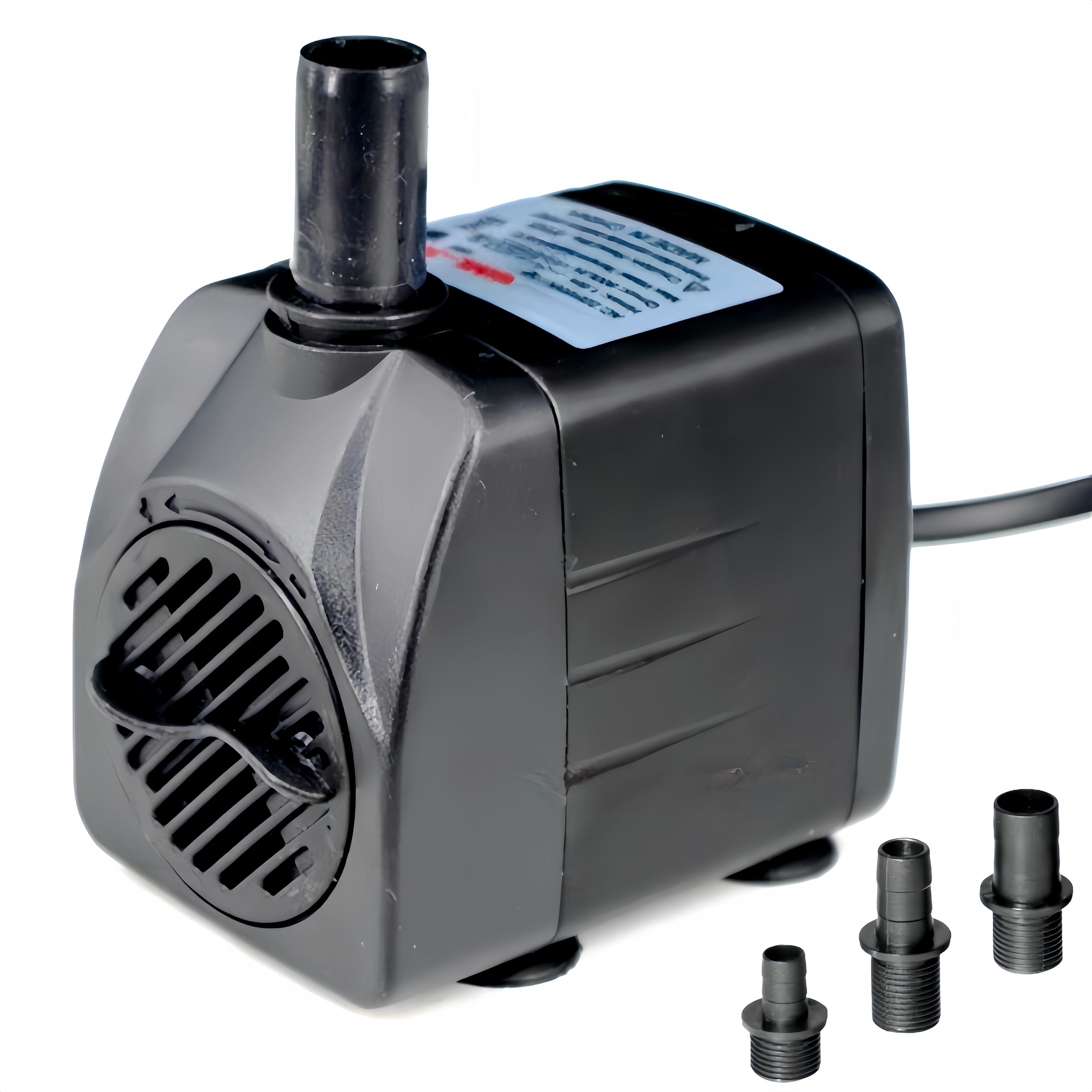 30W Submersible Water Pump, 550 GPH 7.2ft Lift Aquarium Fish Tank Fountain Water Pump, Ultra Quiet Fountain Pool Pond Pump with Suction Cups 3 Nozzles