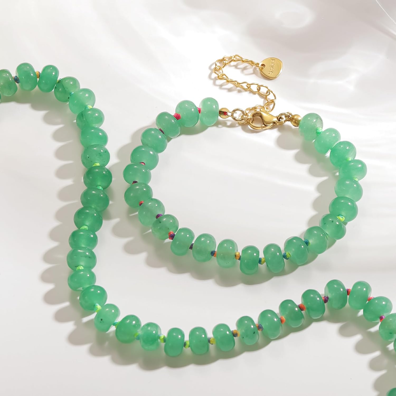 Qitian Beaded Necklace for Women, Colorful Boho Bead Choker Necklace Natural Stone Surfer Beach Necklace - Image 7