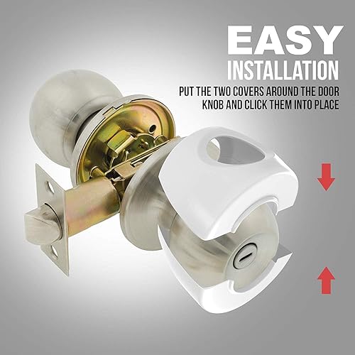 Miniatura 4 de TinyPatrol - Juego de 8 tapas para pomo de puerta de seguridad para bebés techo infantil fáciles de instalar y quitar en las puertas diseño