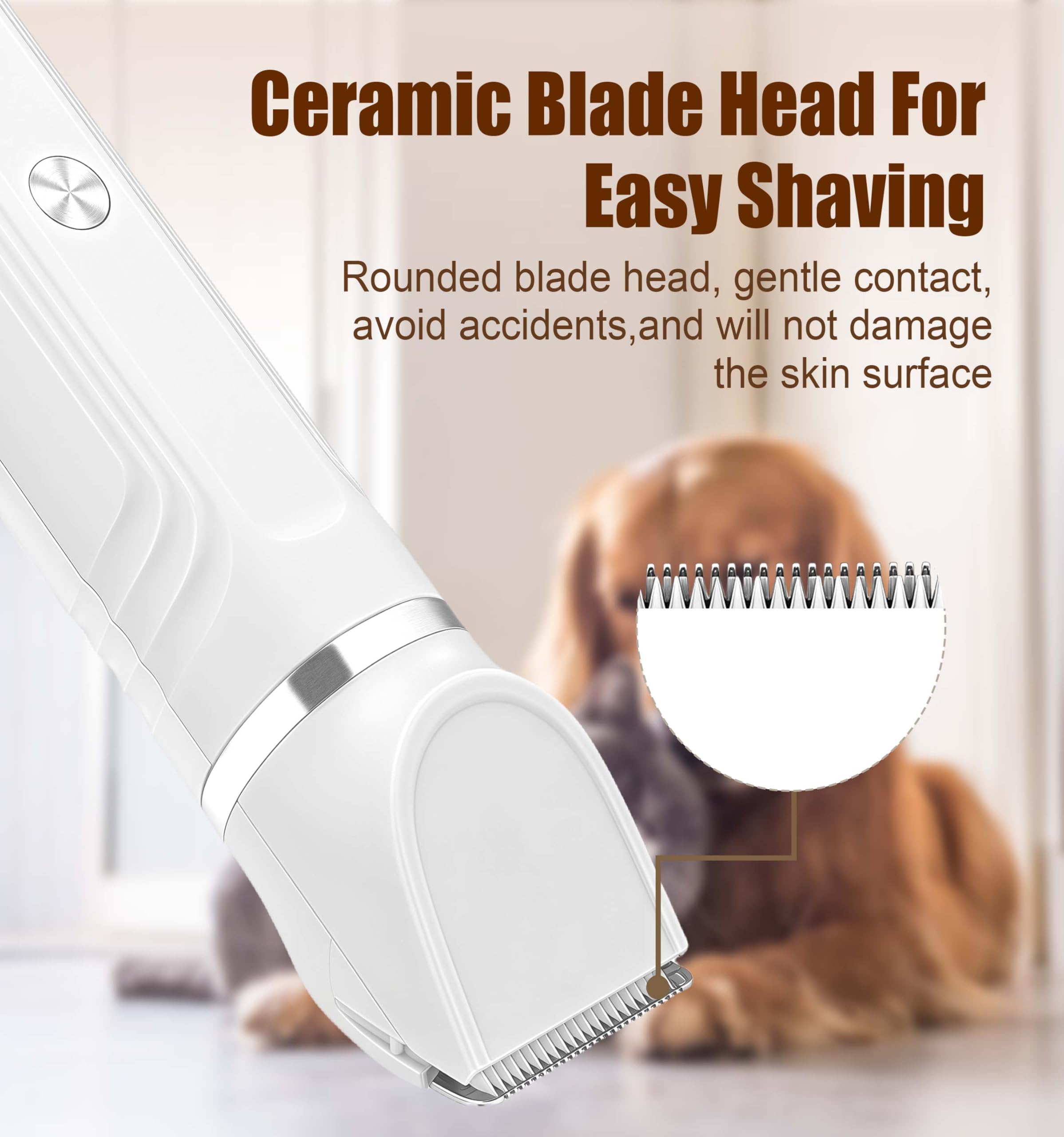 Flintronic 4 in 1 Dog Clippers Professional, Dogs Grooming Clippers Kit, Rechargeable Pet Paws Trimmer - Image 3