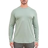 Men's Ultra-Soft Bamboo Viscose T-Shirt, Curved Hem Lightweight Cooling Cotton Blend Casual Tee