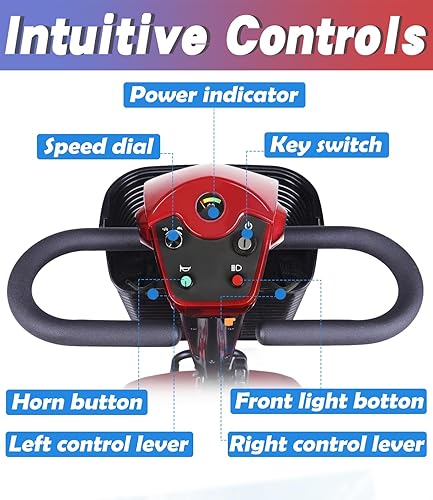 Miniatura 8 de Ontrip Scooter eléctrico plegable de movilidad de 4 ruedas, scooter móvil eléctrico para viajes, adultos, ancianos, soporta batería de 266 libras20