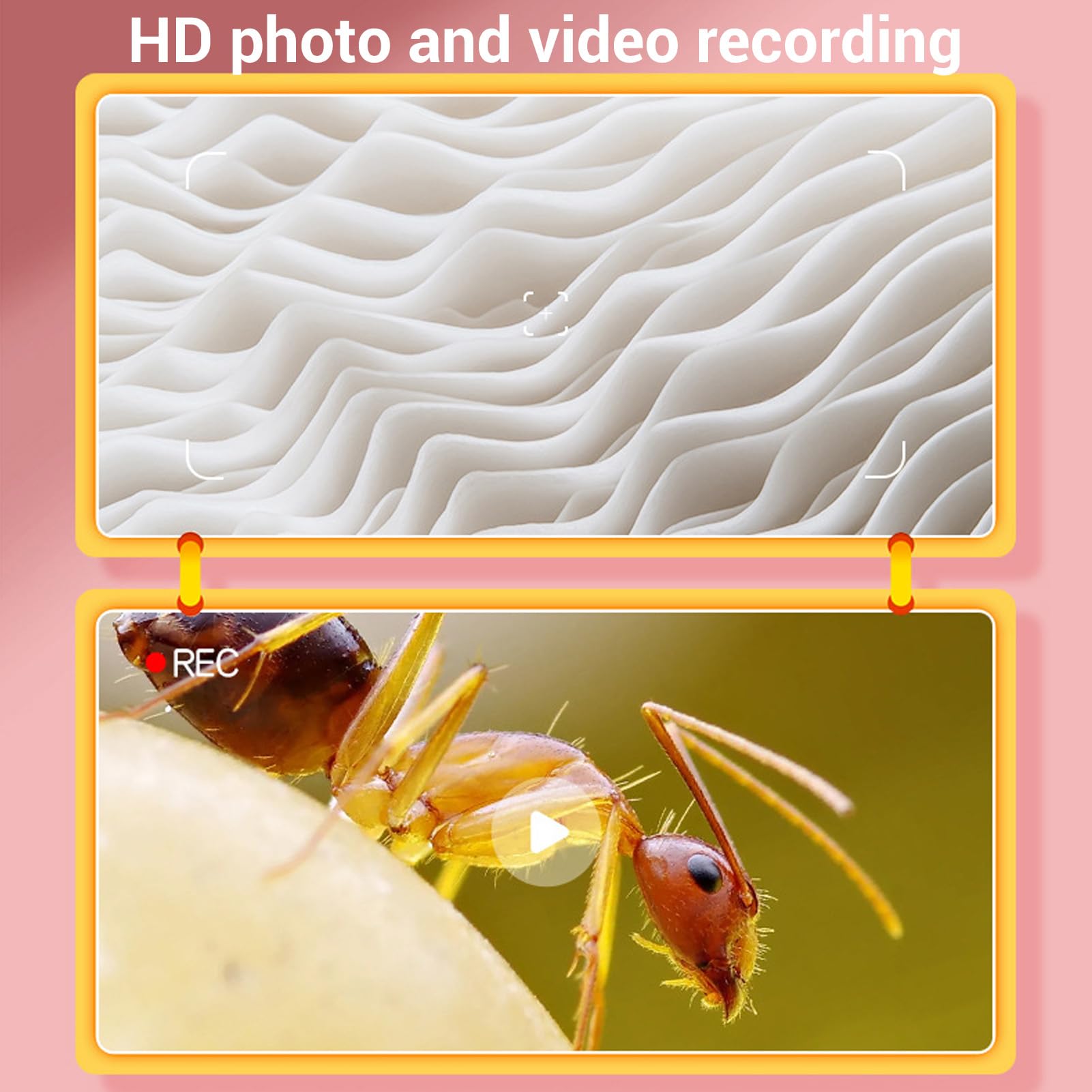 Cocoarm Microscopio para Niños, Microscopio de Bolsillo de Silicona para Niños con Pantalla de 1,5 Pulgadas, Aumento de 200X, Zoom Digital 5X HD 1080P, Enfoque Automático para Pequeños Que Aprenden