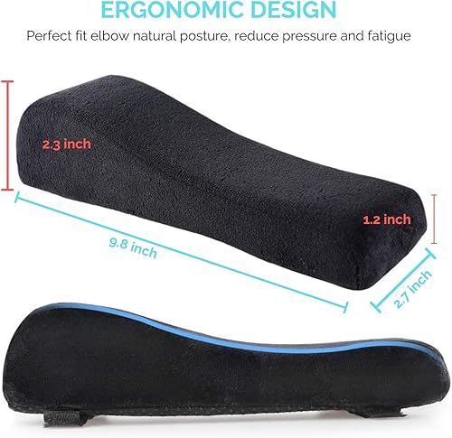 Miniatura 2 de EcoLifeDay - Reposabrazos ergonómicos para silla de oficina, alivio de presión, apoyabrazos con respaldo de espuma de memoria, juego de 2 piezas