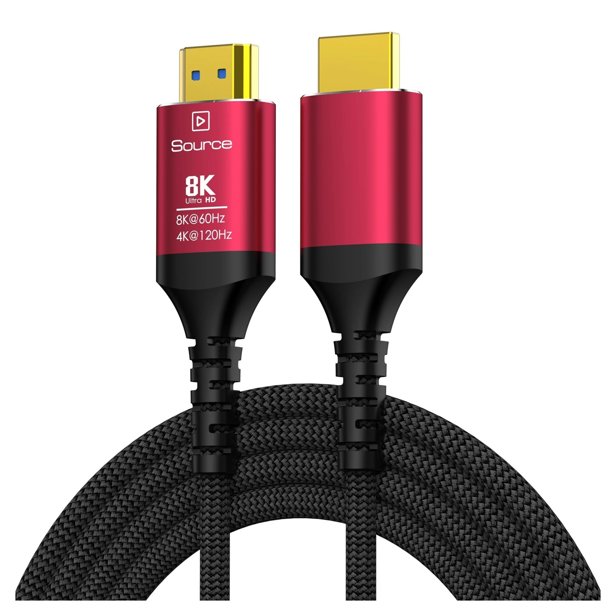 Cable de fibra óptica HDMI 2.1 8K, 48Gbps UHD 8K @60Hz 4K @120Hz/144Hz, extralargo 10M 15M 20M 30M, para tarjetas gráficas, TV, proyector (rojo, 20M-65FT)