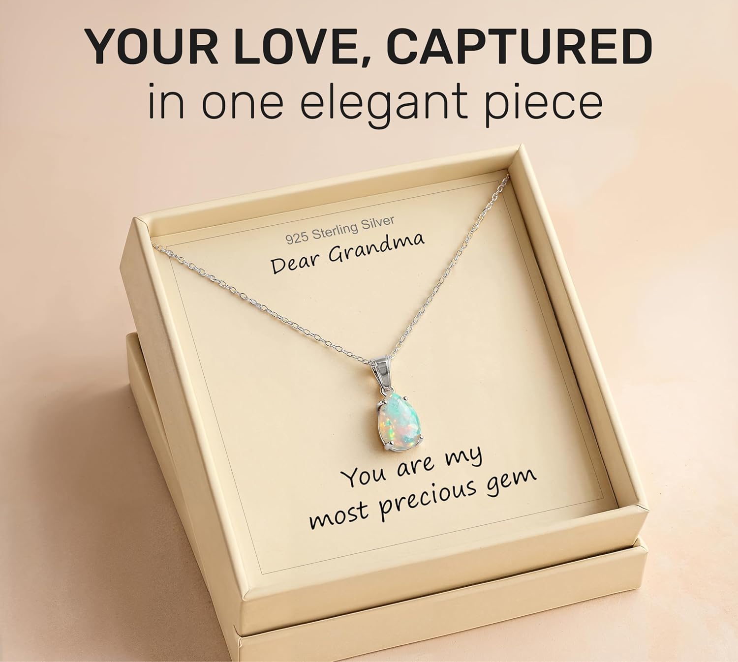 ADITA GOLD Teacher Appreciation Gifts Thank You Gifts, 925 Sterling Silver Necklace for Women, Opal Pendant - Image 4