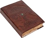 Leather Journal Papier doublé rechargeable Arbre de vie fait main Leather Journal / Cahier d'écriture Journal / Bloc-note quotidien pour les hommes & Femmes Moyennes, Plaque d'écriture pour Artiste, Sketch