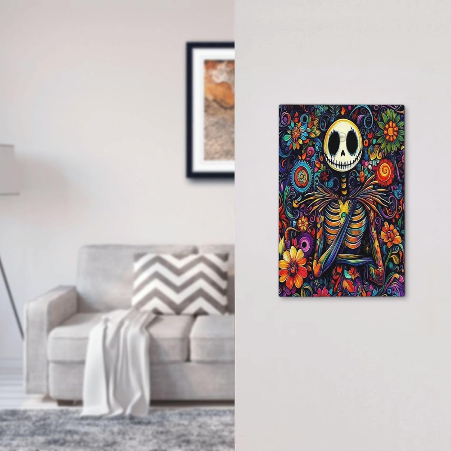 Light Switch Cover Plate Colorful Flowers Abstract Skull 1 Gang No Device Blank Electrical Wall Plates Faceplate Decorative Switch Plate For Home Living Room Decor