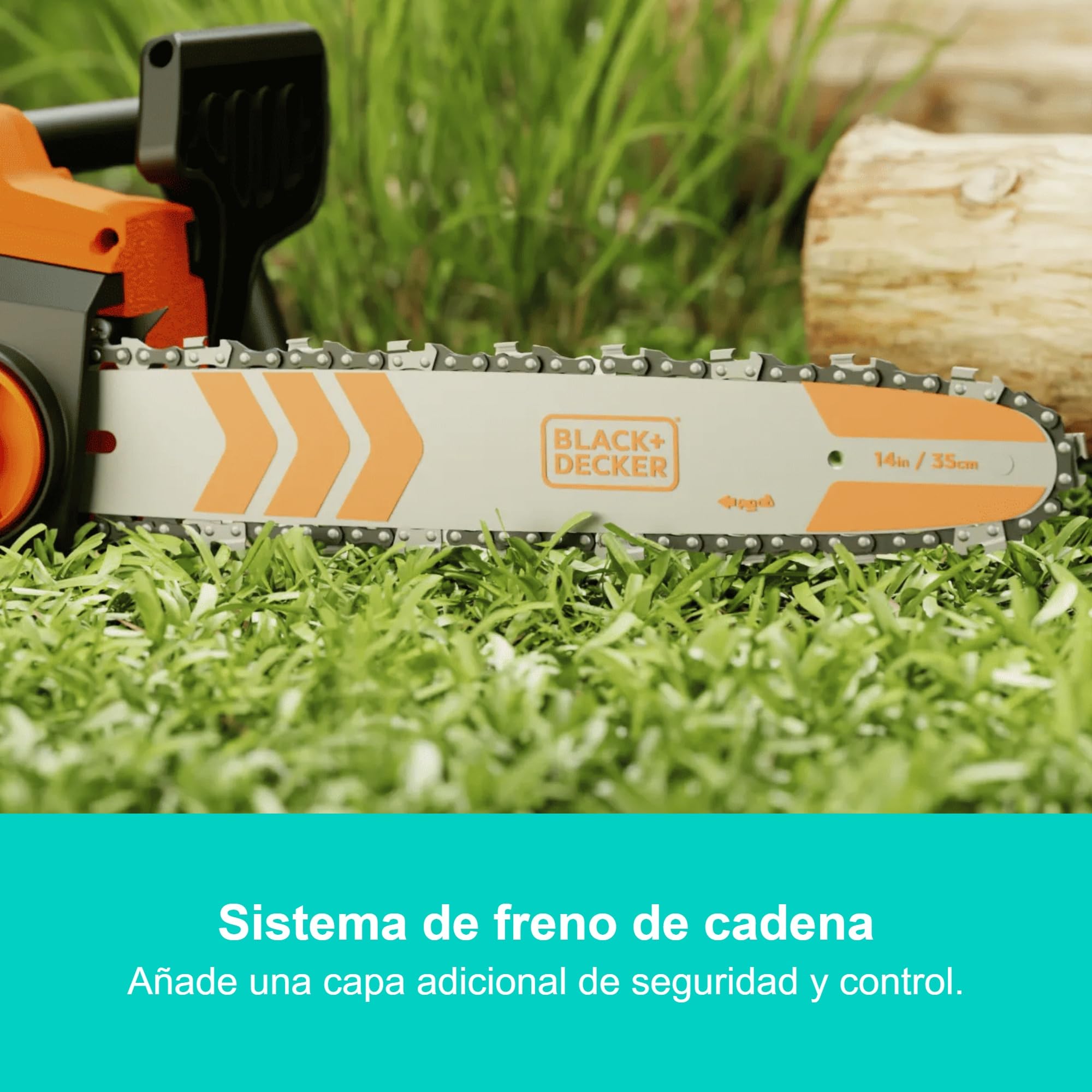 BLACK+DECKER Motosierra eléctrica de 1800W y 35cm con freno de cadena, BECS1835-QS