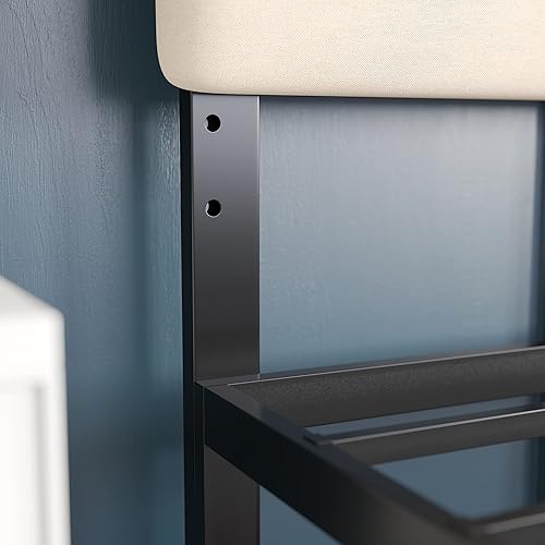 Miniatura 6 de EMMA + OLIVER Gannon - Cabecero tamaño King, tapicería de tela color crema, altura ajustable, montaje en 30 minutos o menos, apto para la mayoría