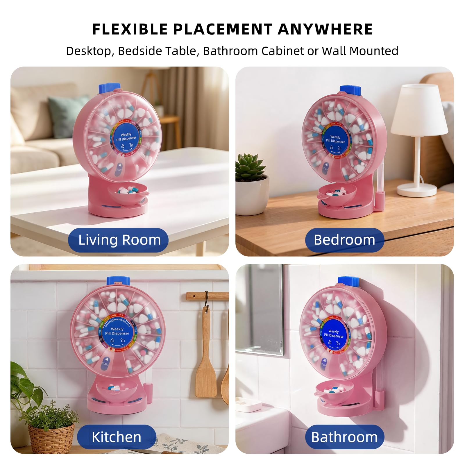 EziMedPil EMPPDMC01PB Pilulier rose avec grand comparaison pour les femmes à prendre quotidiennement de vitamines