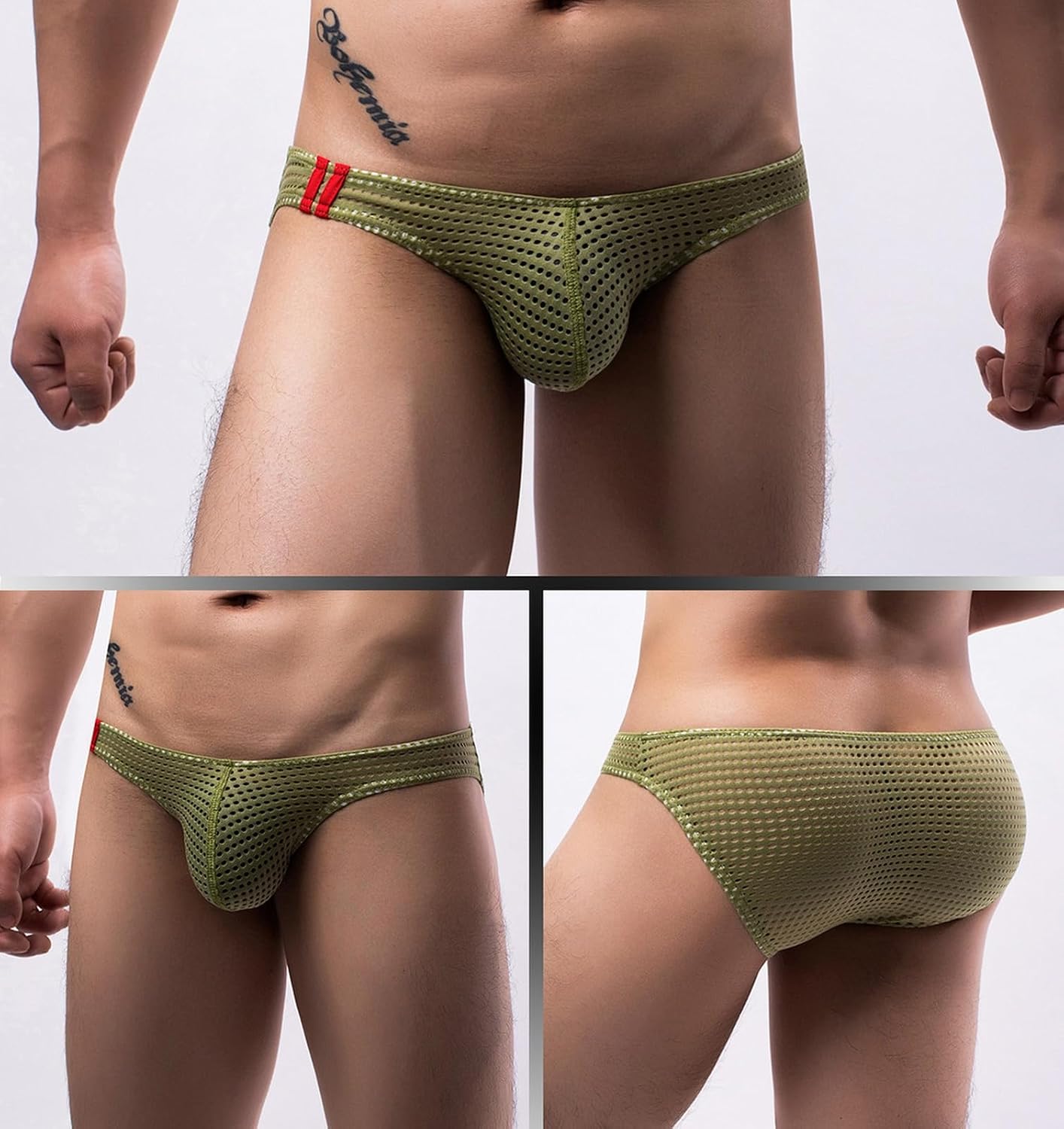 Men Mesh Underwear Sexy Mens Briefs Comfortable Penis Pouch Panties Low Waist Bikini
