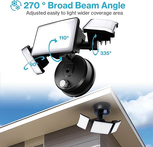 Miniatura 3 de Olafus Paquete de 2 luces de inundación de 60 W, iluminación exterior del anochecer al amanecer, luz LED de seguridad impermeable IP65 con