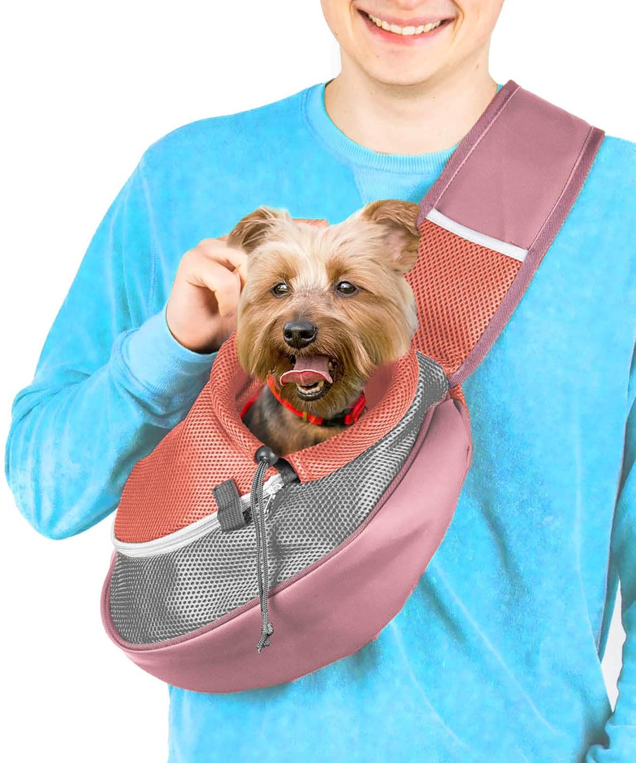 Pet Sling Carrier by Panda Pets - Small Dog Cat Sling Pet Carrier Bag Safe Reversible Comfortable Machine Washable Adjusta