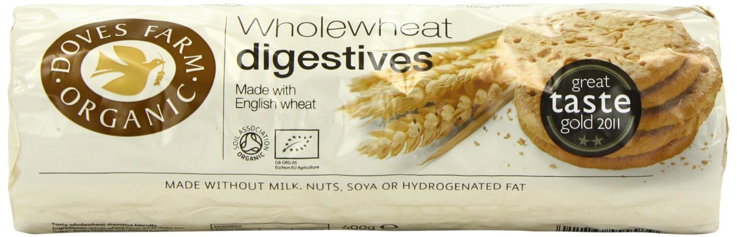 Doves Farm Organic Wholewheat Digestives (400g) - Pack of 6
