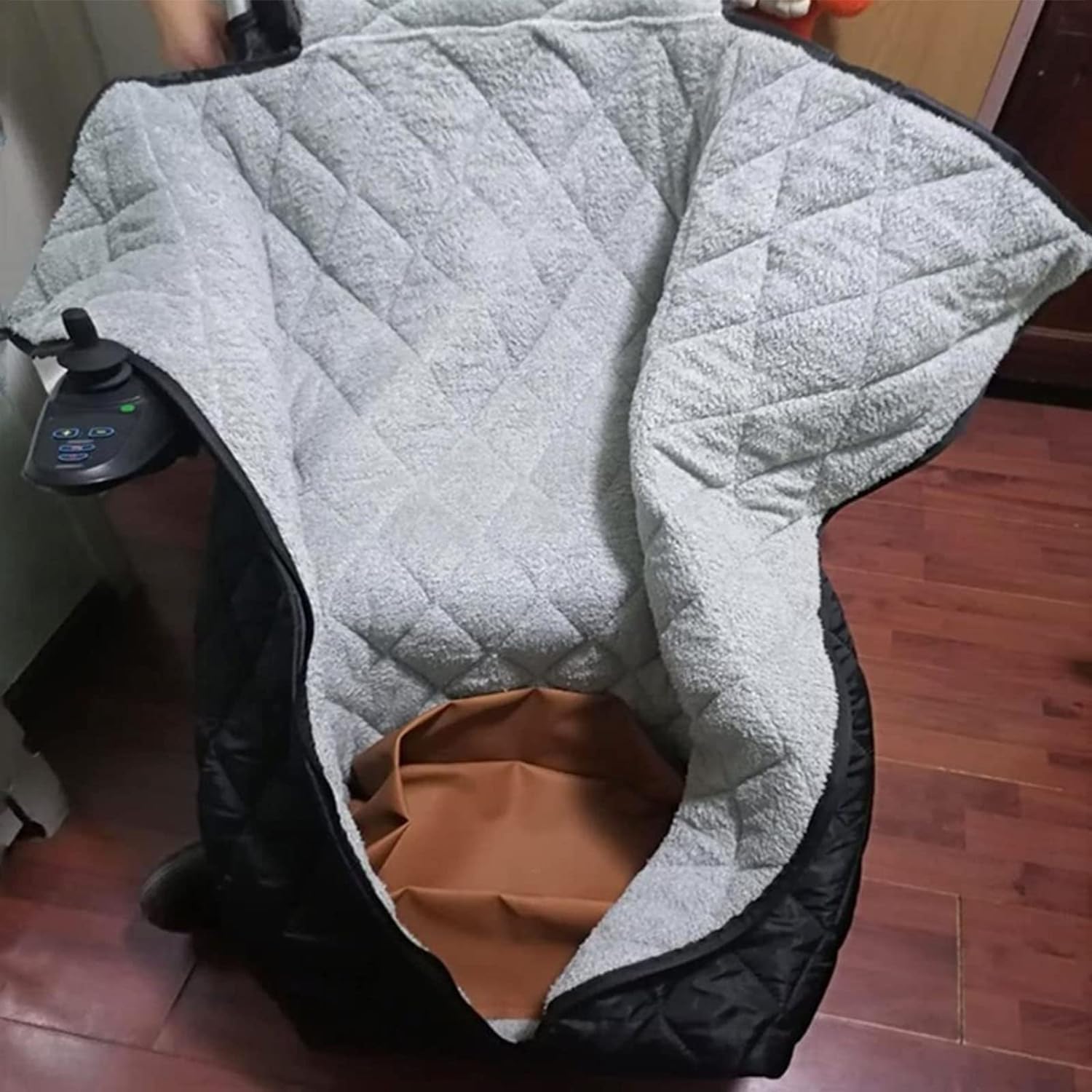 Manta para Silla de Ruedas, Manta para piernas, Resistente al Viento, Forro Polar, acogedora, con Cremallera para la Parte Inferior del Cuerpo.