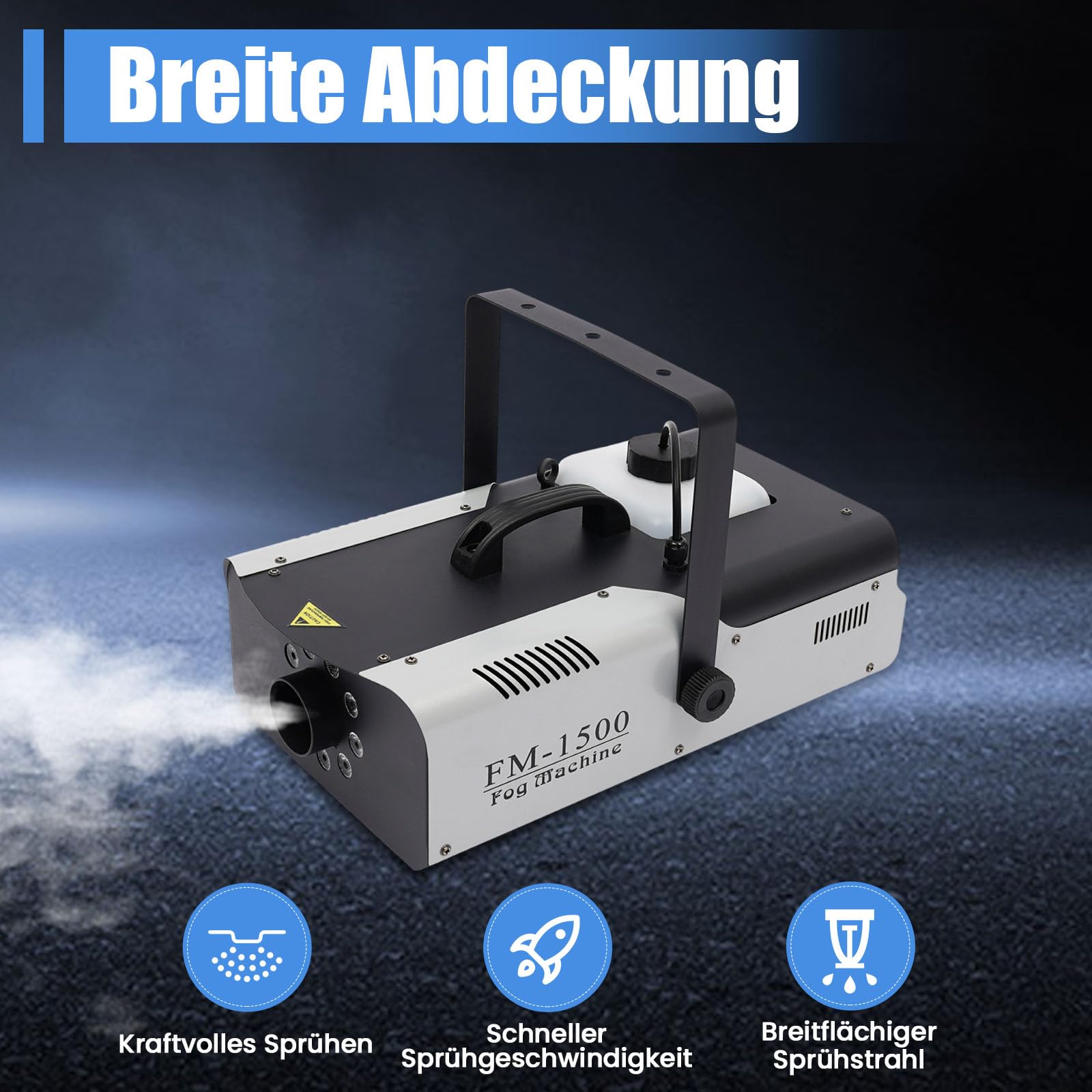 3in1 RGB LED Nebelmaschine, 1500W Kabellose Fernbedienung DMX Fog Machine Nebler Bühnenauftritte Nebelmaschine für Zuhause, Party, Hochzeit, DJ Show, Bühne Lichter