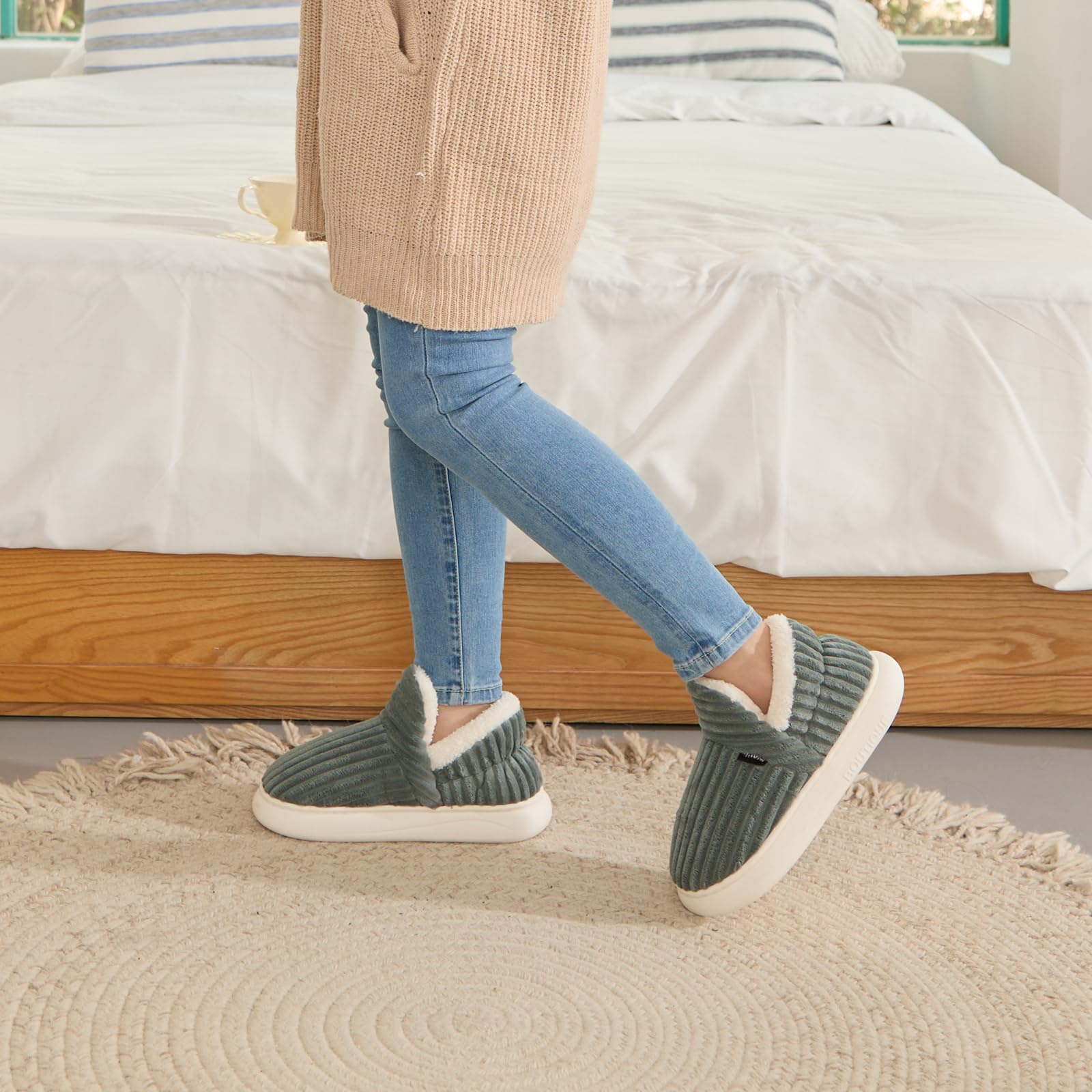 Donpapa Ciabatte Donna Uomo Invernali Pantofole Calde Peluche Chiuse Comode Memory foam Antiscivolo Inverno Scarpe