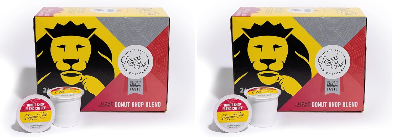 ROYAL CUP SIGNATURE COFFEE - Donut Shop Blend Light Roast Single-Serve Capsules - 48 Pack