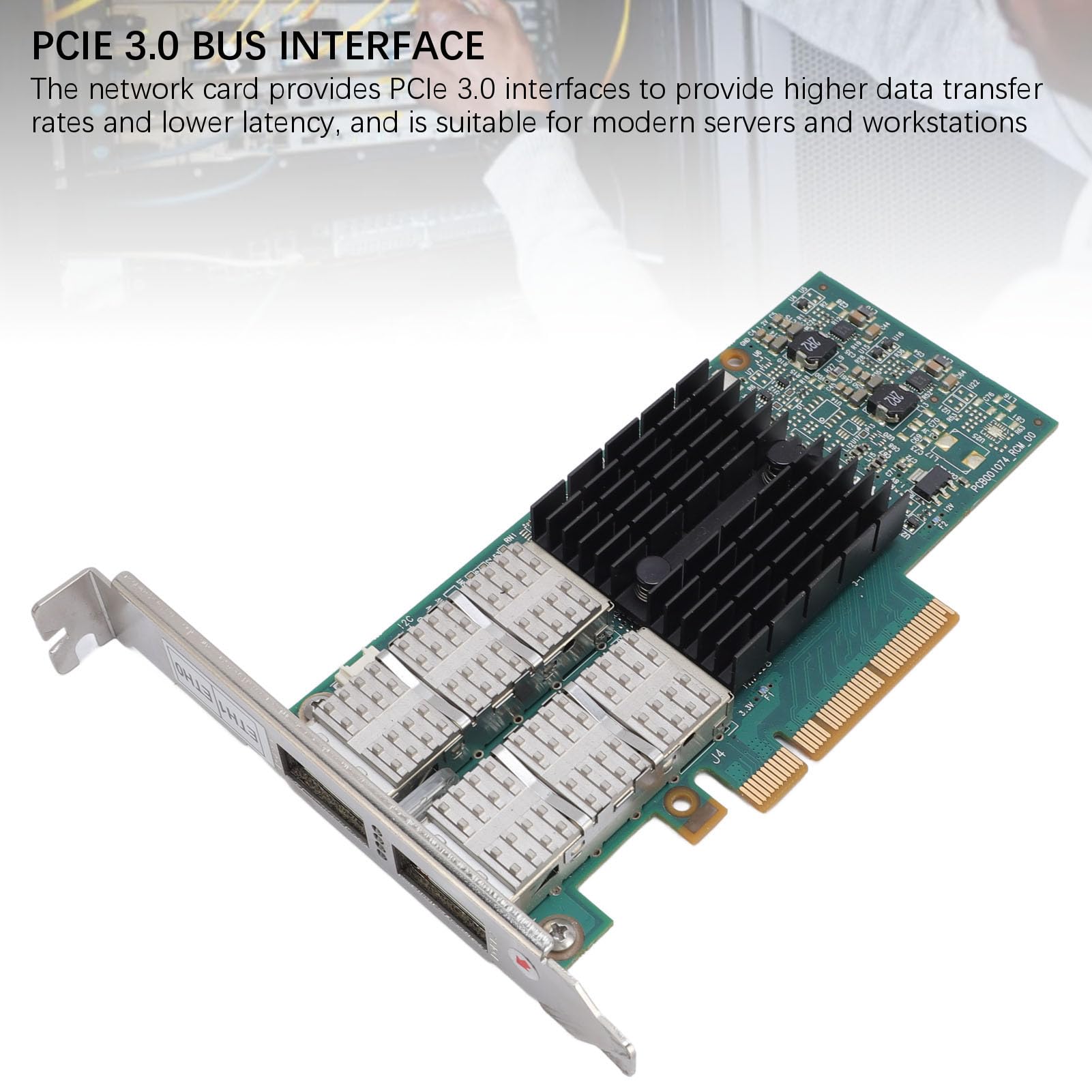 Yosoo Health Gear Scheda di Rete Ethernet PCIe da 40 Gb, Doppia Porta a Bassa Latenza, Compatibile con Fibra Ottica, per Server e Workstation Ad Alte prestazioni.