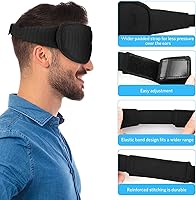 Vista 5 de Máscara para dormir, súper suave, con copa contorneada 3D, máscara de dormir mejorada con bloqueo ligero para mujeres y hombres con correa