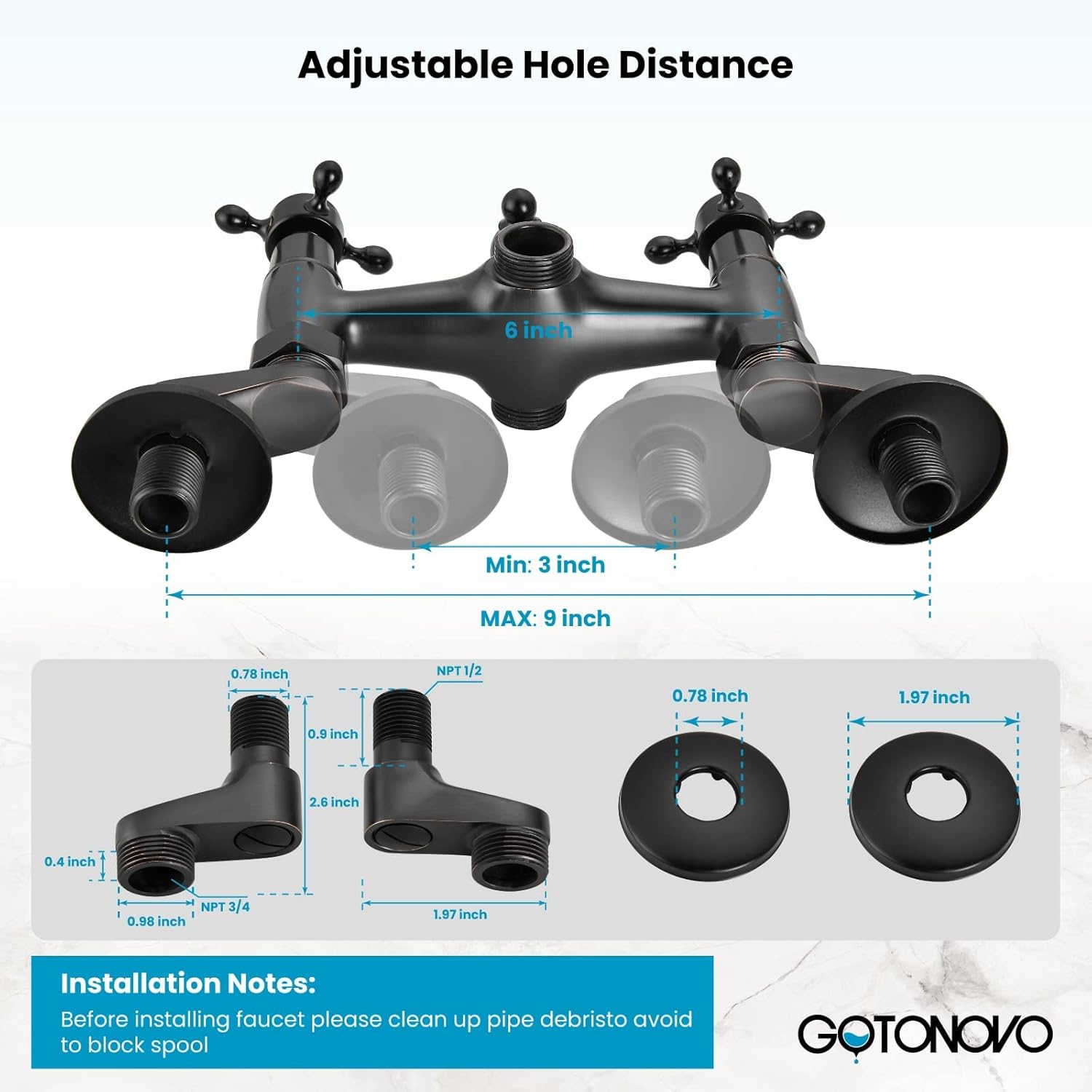 gotonovo Oil Rubbed Bronze Rain Shower System Set 2 Knobs With Matching Double Cross Handle Clawfoot Bathtub Faucet