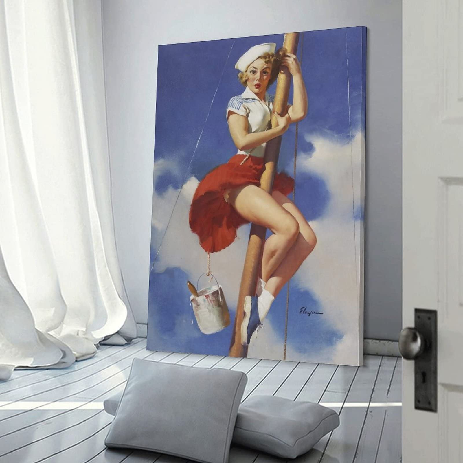 Amazon.co.jp: Gil Elvgrenジル・エルブグレン絵画作品『魅惑的な女性