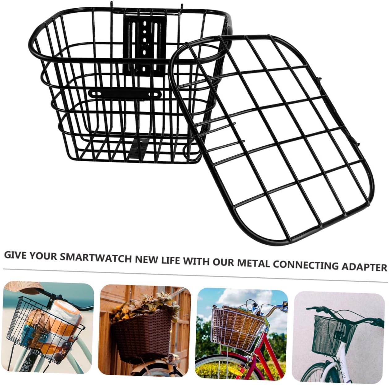 Stainless Steel Bike Basket Lid Wire Basket for Electric Vehicle Small Storage image 3