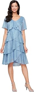 S.L. Fashions Women's Tiered Cocktail Dress (Petite and Regular Sizes)