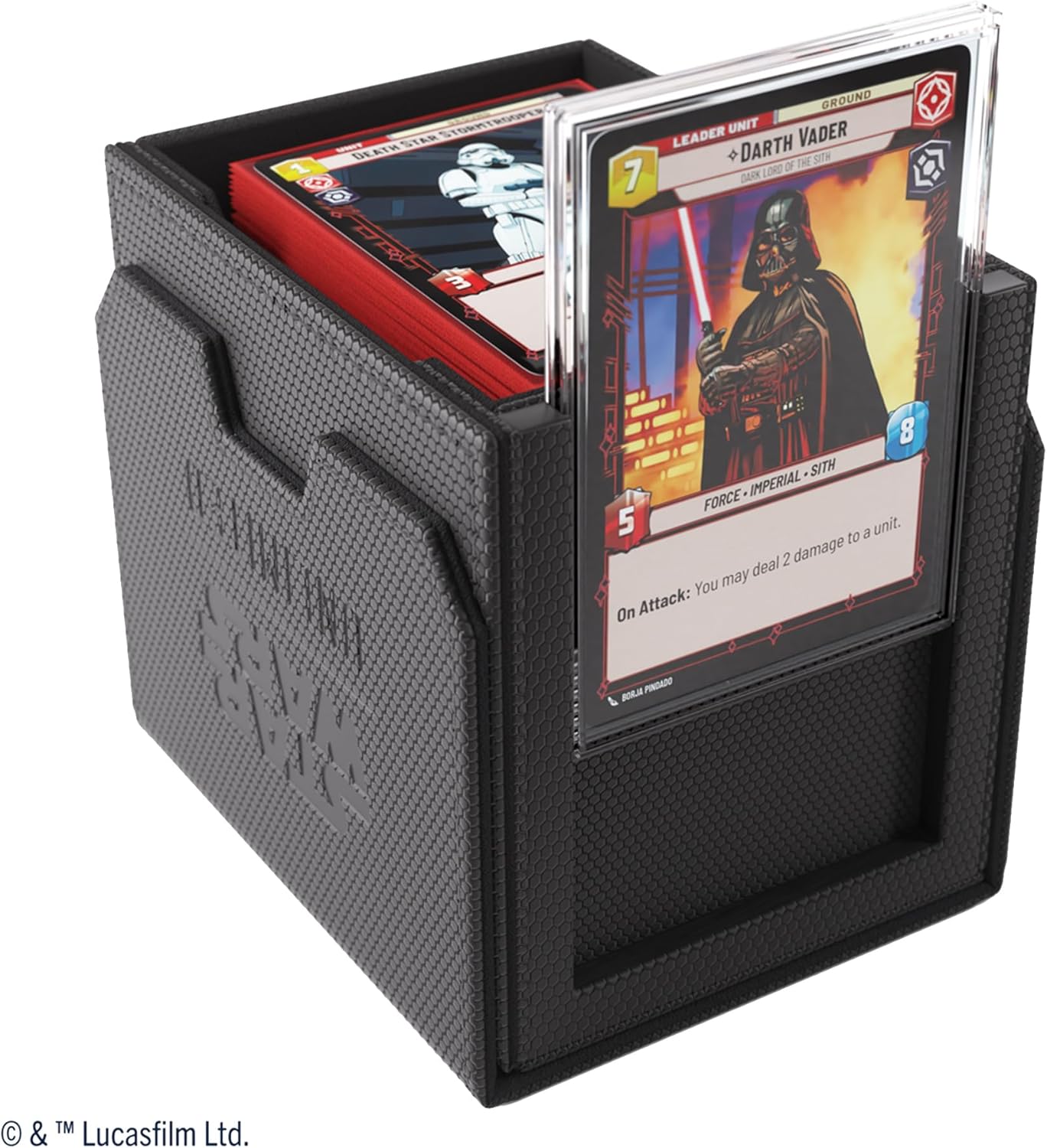 Gamegenic Star Wars Unlimited DECK POD - Elevate Your Gaming Experience! Premium Deck Box, Holds 60 Double-Sleeved Cards, Designed for the Star Wars Unlimited TCG, Black/White Color, Made
