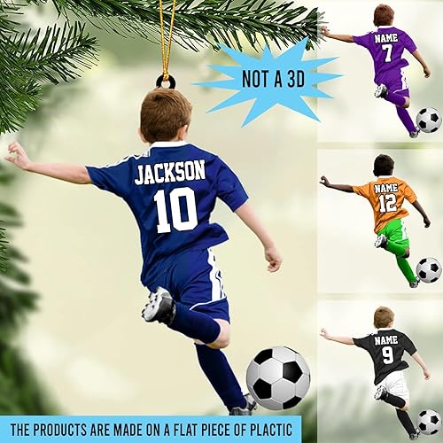 Miniatura 2 de IZI POD Adorno de Navidad personalizado para jugador de fútbol, adorno de fútbol personalizado, árbol de Navidad, adorno de automóvil de fútbol de
