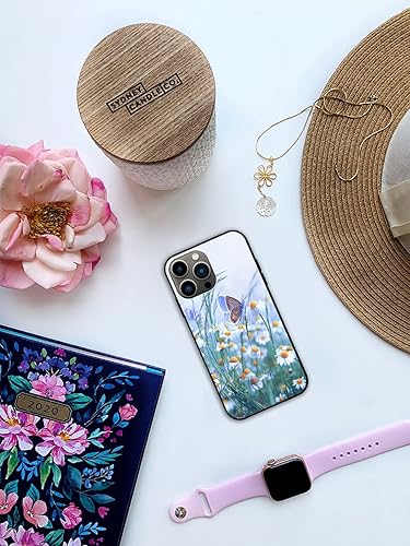 Miniatura 5 de Funda compatible con iPhone 13 Pro Max con diseño de mariposa morada margarita para niñas y mujeres, funda protectora de TPU a prueba de golpes para