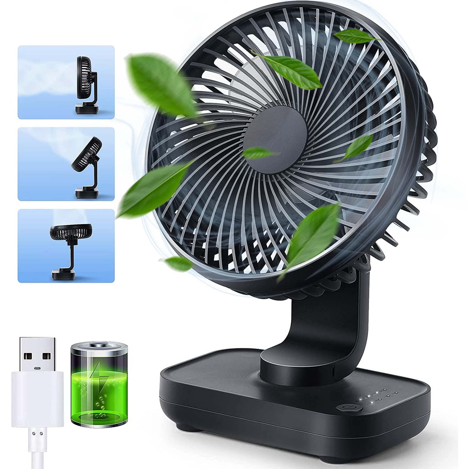 AI-PIKA Mini Ventilador Portátil — Ventilador de Escritorio con 4 Modos