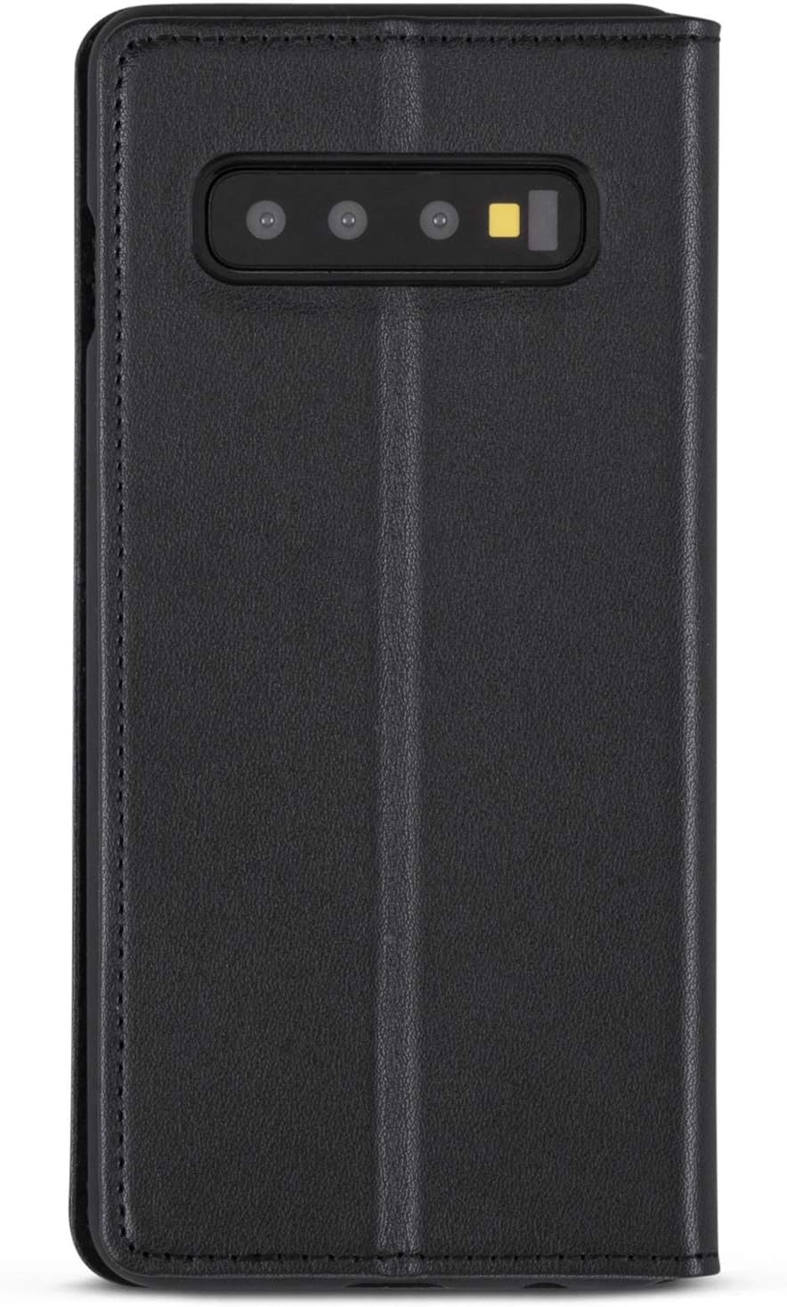 Samsung Galaxy S10 Plus Flip Case Black PU Leather - CASEZA Oslo Premium Vegan Leather Wallet Book Folio Cover for The Original Galaxy S 10 + (6,4 inch) - Ultra Thin with Magnetic Closure