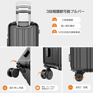 Globetrek Suitcase, Carry-on Small, Extension Function, Caster with Brake
