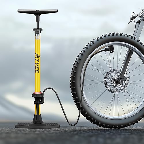 Miniatura 2 de Bomba de bicicleta, bomba de bicicleta de tamaño completo de 25 pulgadas de altura con alta presión de 160 PSI, bomba de neumáticos de bicicleta con