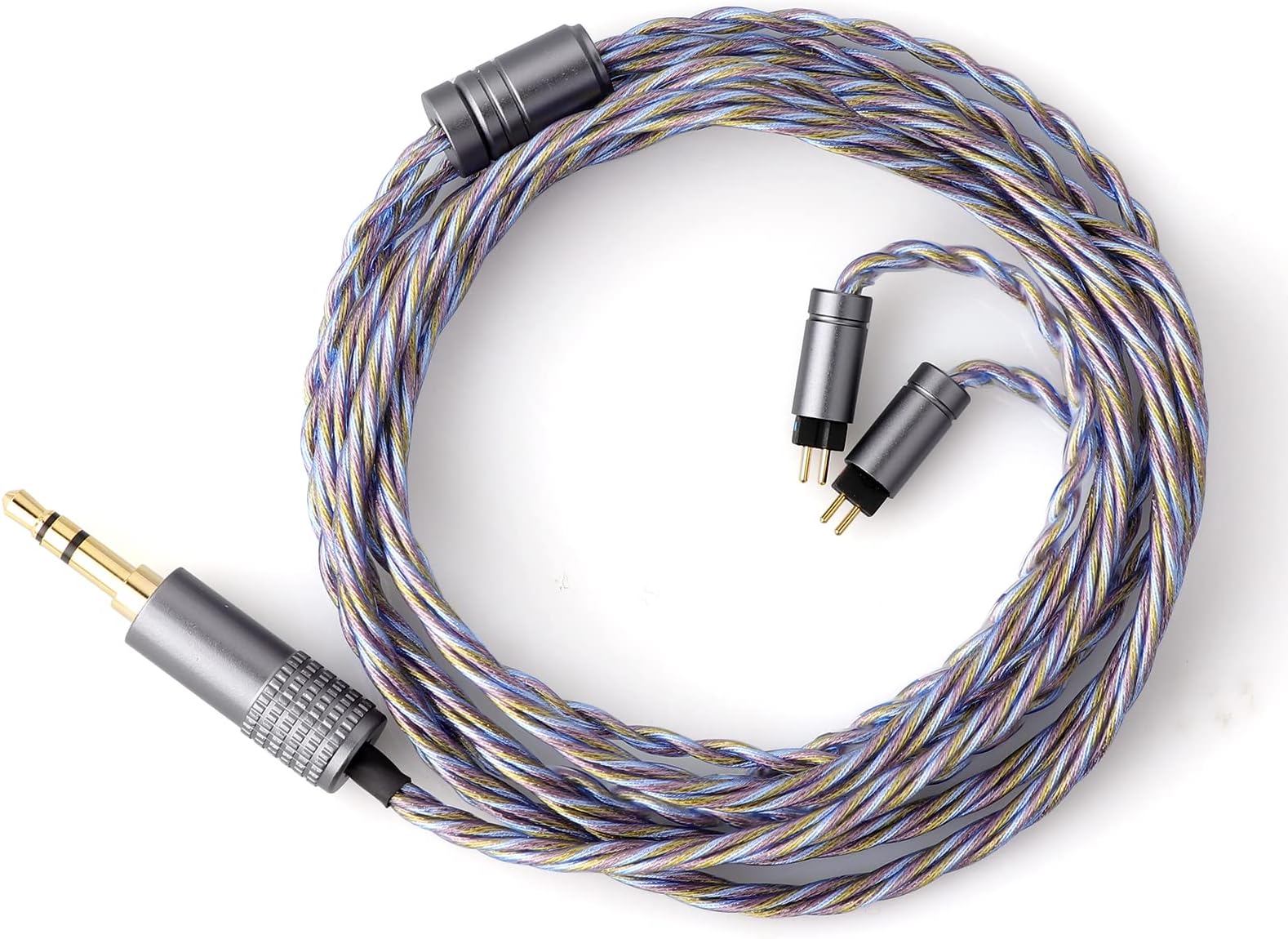 Tripowin Zoe Upgraded Earphone Cable 4-Core Pure Copper Silver-Plated Copper Gold-Plated 24AWG Litz Wire Compatible with KZ ZS10 PRO TINHIFI T2 T3 Plus Tripowin Olina Mele (2pin 0.78-3.5mm, Zoe)