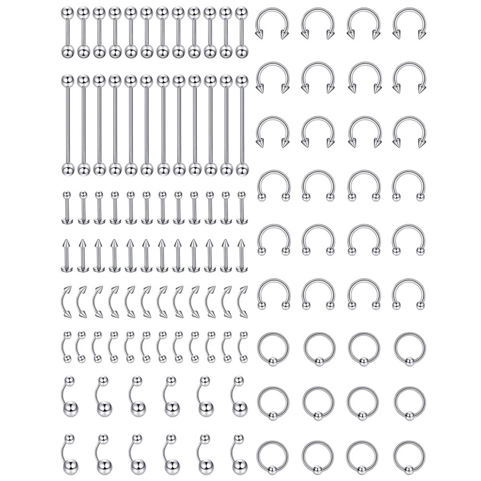 Piercing Nase Kugel, Septum Chirurgenstahl Kugel Endet Schmuck Zunge Lippe 10 Stück/120 Stück Damen Geschenk