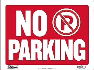 BAZIC Products No Parking Sign 12"x16", Reserved Private Property Plastic Signs for Garage Home Store, Waterproof Indoor Signage, 1-Pack