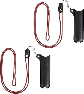 Linkidea 2 Pack Vegan Leather E-Cigarette Protective Lanyard Case, Anti-Lost Vape Pen Holder, Compatible with Vuse Alto, J-U-UL, R-E-LX, MO-TI, YO-OZ Devices (Black)