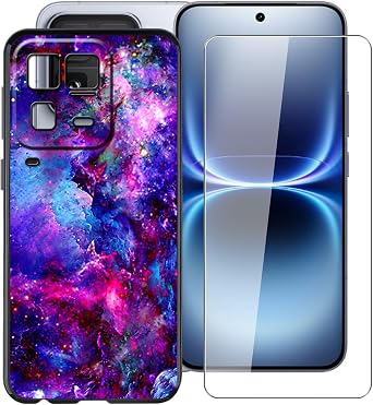 Phone Case for Vivo iQOO 15 Ultra 6.85", with [1 X Tempered Glass Screen Protector], Ultra-Thin Soft Silicone Skin, Black Shockproof Bumper Cover for Vivo iQOO 15 Ultra - Gorgeous