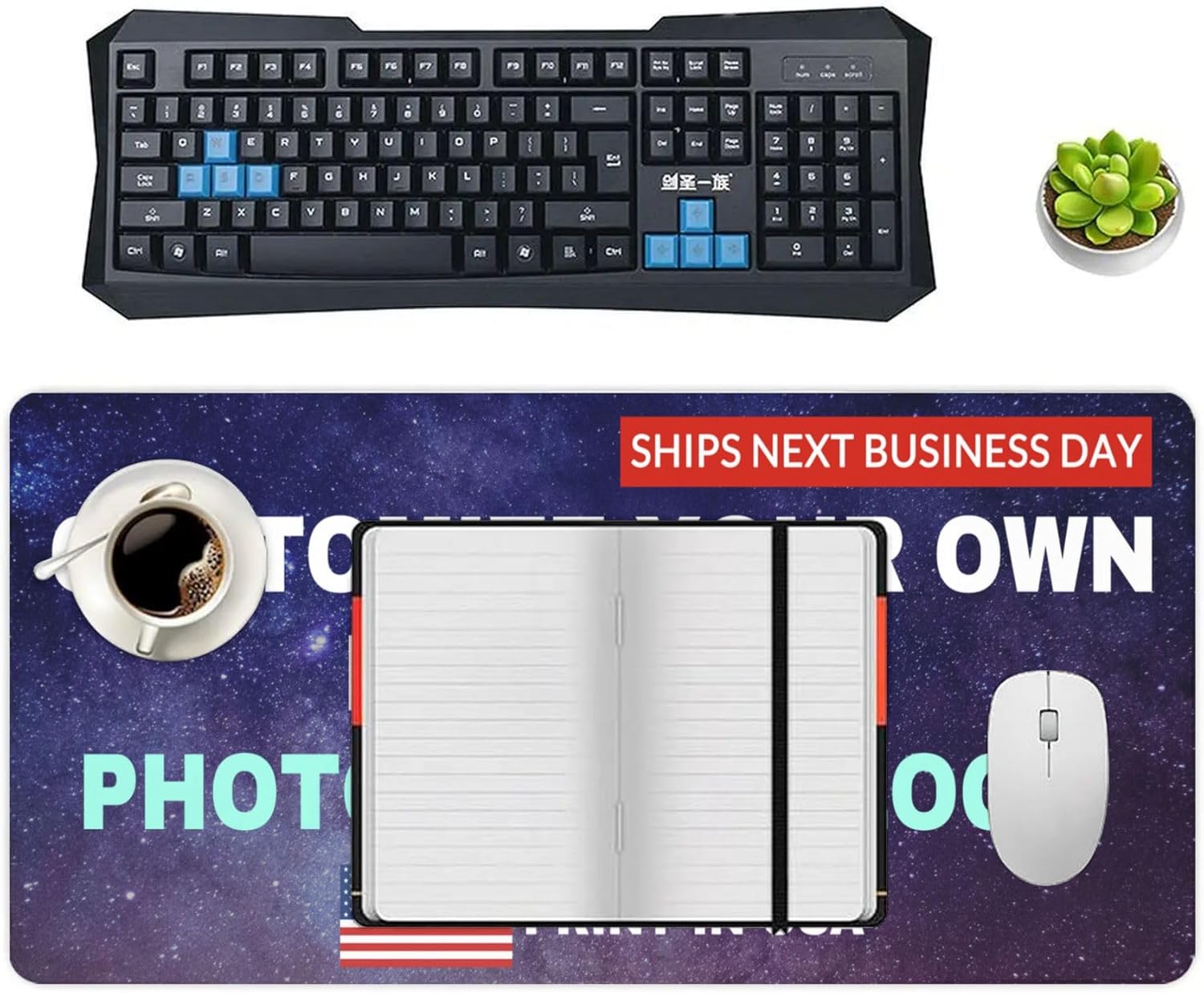 OHORTEB Custom Desk Mat with Photo, Personalized Image Text Laptop Mouse Pad, Customized Non-Slip Waterproof Desk Writing Pad for Office Home, Print in USA (1 Photo, 15.7‘’x35.4‘’ (40x90cm))