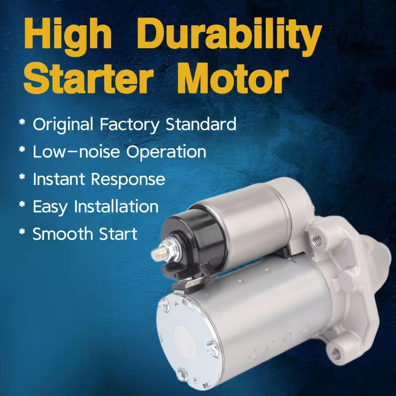 19185 New Starter Motor Fit for 11-16 Dodge Durango Charger Challenger 3.6L V6,13-15 Grand Cherokee,11-17 Chrysler 300,13-14 Ram 1500,OE Replacement# 4801852AB RL801852AB